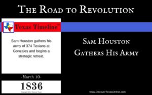 Road to Revolution: Sam Houston Gathers His Army